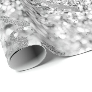 Papel De Regalo Gris gris plateado estremece Mármol brillante Meta