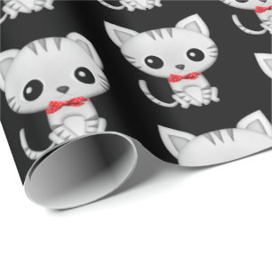Papel De Regalo Gris grisáceo sobre negro