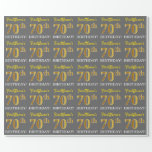 Papel De Regalo Gris, Imitation Gold Look "70th BIRTHDAY"<br><div class="desc">Este diseño de papel envolvente incluye un mensaje como "¡El cumpleaños número 70 de FirstName!", mientras que el "70" tiene un aspecto de color falso/imitación dorado. El nombre se puede personalizar y el fondo es gris (gris). Tal vez podría usarse cuando se envuelven regalos para el septuagésimo cumpleaños de alguien....</div>