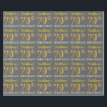 Papel De Regalo Gris, Imitation Gold Look "70th BIRTHDAY"<br><div class="desc">Este diseño de papel envolvente incluye un mensaje como "¡El cumpleaños número 70 de FirstName!", mientras que el "70" tiene un aspecto de color falso/imitación dorado. El nombre se puede personalizar y el fondo es gris (gris). Tal vez podría usarse cuando se envuelven regalos para el septuagésimo cumpleaños de alguien....</div>