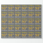 Papel De Regalo Gris, Imitation Gold Look "90th BIRTHDAY"<br><div class="desc">Este diseño de papel envolvente incluye un mensaje como "¡El cumpleaños número 90 del primer nombre!", mientras que el "90" tiene un aspecto de color falso/imitación dorado. El nombre se puede personalizar y el fondo es gris de color (gris). Tal vez podría usarse cuando se envuelven regalos para el cumpleaños...</div>