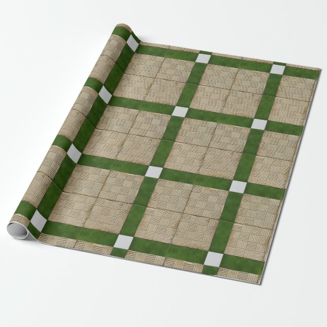 Papel De Regalo Gris mediterráneo de cerámica del verde de las (Desenrollado)