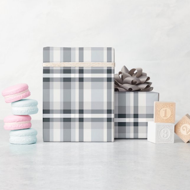 Papel De Regalo Gris, negro y blanco (Baby Shower)