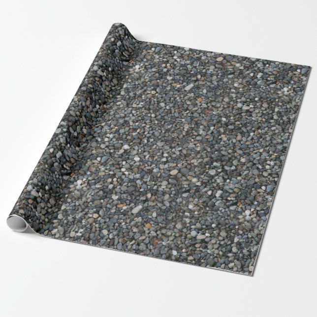 Papel De Regalo Gris Pea Gravel Rocas Pebles (Desenrollado)