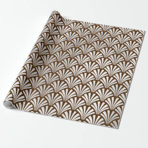Papel De Regalo Gris plateado Art Deco escalas de Seashelos