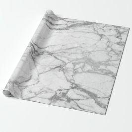 Papel De Regalo Gris plateado Lámina de mármol de Carrara Glam min