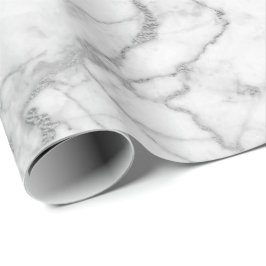 Papel De Regalo Gris plateado Lámina de mármol de Carrara Glam min
