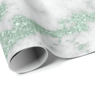 Papel De Regalo Gris plateados de mármol blancos del purpurina de
