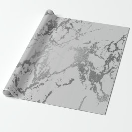 Papel De Regalo Gris Profundo Gris Plata Stine Metálico Brillo