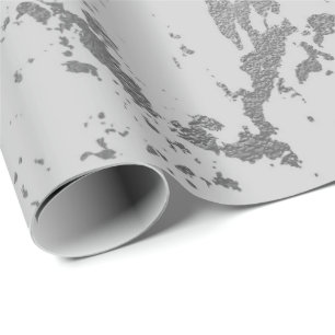 Papel De Regalo Gris Profundo Gris Plata Stine Metálico Brillo