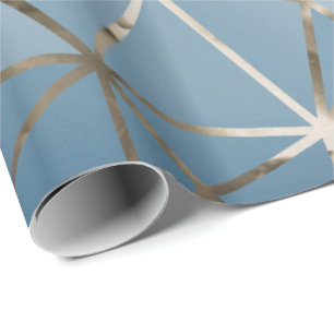 Papel De Regalo Gris Silver Triángulos Diamante Geometro de hexágo