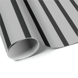 Papel De Regalo Gris y negro a rayas