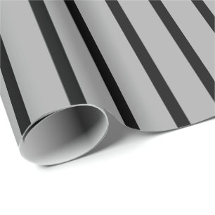 Papel De Regalo Gris y negro a rayas