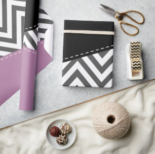 Papel De Regalo Gris Zigzag, Gris Chevron, Zigzag Pattern, Púrpura