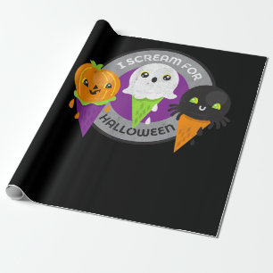 Papel De Regalo Grito por el fantasma de la Calabaza de Halloween