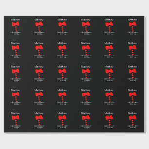 Papel De Regalo groomman add name año camiseta de la proa negra ti