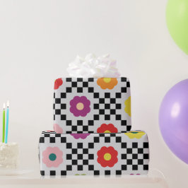 Papel De Regalo Groovy Girly Psychedelboard Checkerboard, Wrappin