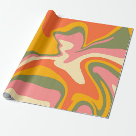 Papel De Regalo Groovy Liquified Marble Retro 60 Vintage 