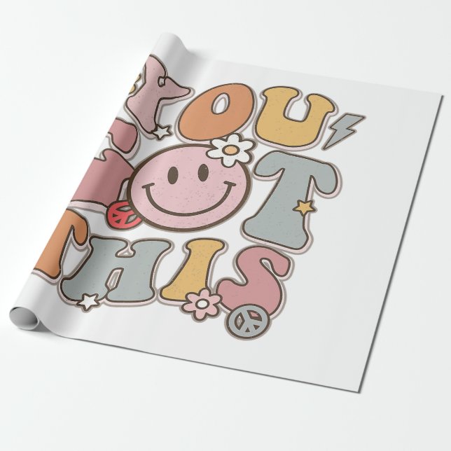 Papel De Regalo Groovy Motivational Testing Day Profesor Yo (Desenrollado)