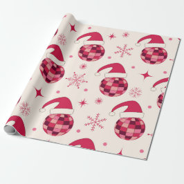 Papel De Regalo Groovy Navidades Santa Disco Patrón de bolas