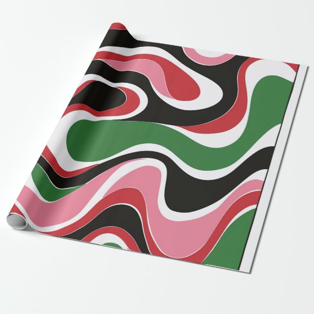 Papel De Regalo groovy navidades swirls (Desenrollado)