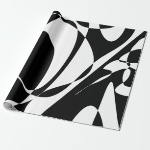 Papel De Regalo Groovy Patrón blanco y negro