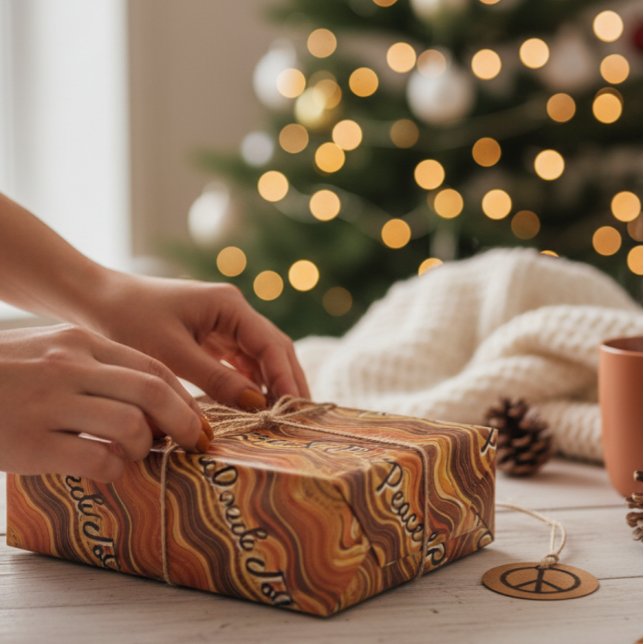 Papel De Regalo Groovy Peace & Joy Repeating Pattern  (Subido por el creador)