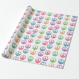 Papel De Regalo Groovy peace signs watercolor style hippie love