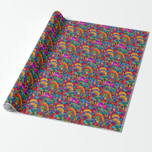 Papel De Regalo Groovy Psychedelic Floral