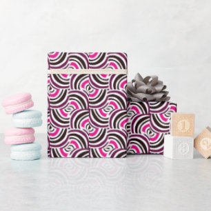 Papel De Regalo Groovy Retro Swirly Pink Pattern