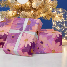 Papel De Regalo Groovy Rubor Boho Flor Daisy Patrón de Jardín