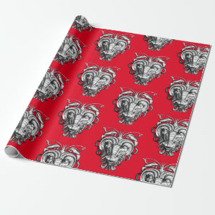 Papel De Regalo Grotesco renacentista Gargoyle Face Lobster Man