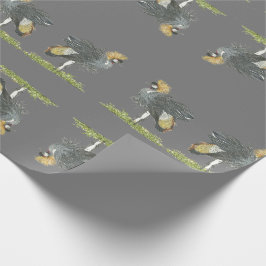 Papel De Regalo Grúa de la Corona Gris en peligro de extinción