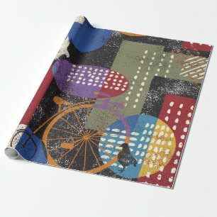 Papel De Regalo Grunge de ciudad abstracto, patrón vintage sin fis