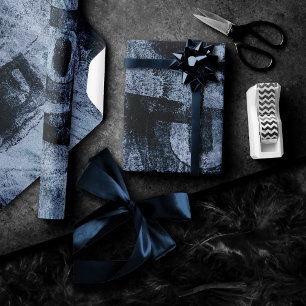 Papel De Regalo Grunge de graffiti pintado   Marina oscura y azul