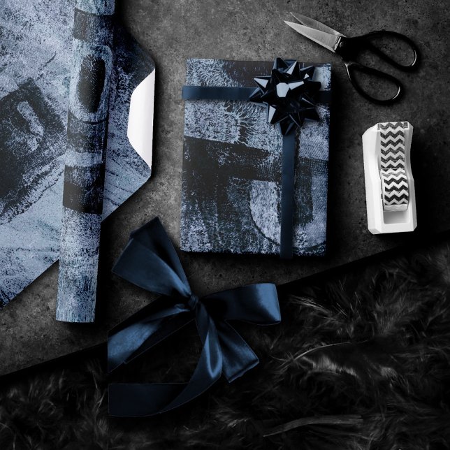 Papel De Regalo Grunge de graffiti pintado | Marina oscura y azul  (Subido por el creador)