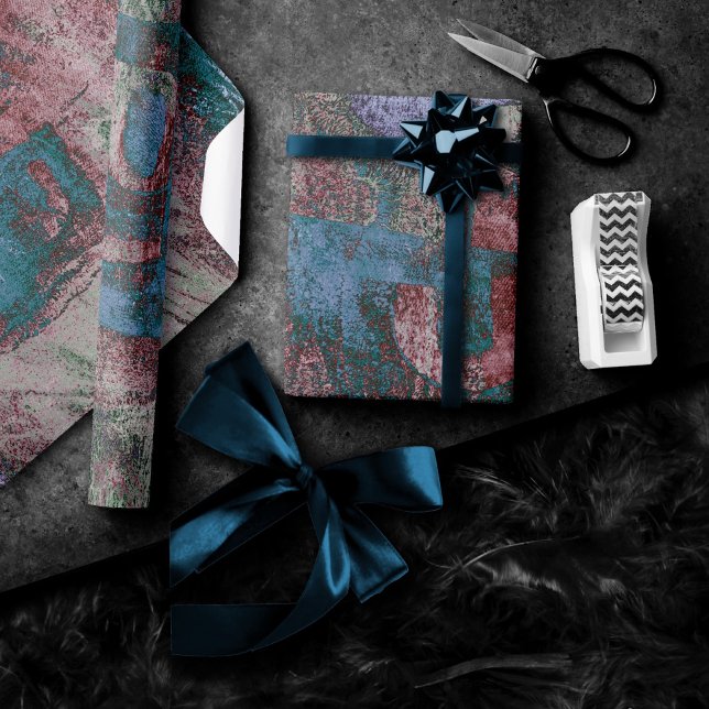 Papel De Regalo Grunge de graffiti pintado | Rojo Rojo Rojo Azul Á (Subido por el creador)