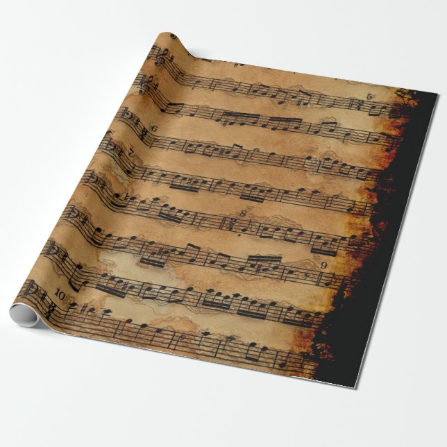 Papel De Regalo Grunge Sheet Music-lover (Desenrollado)