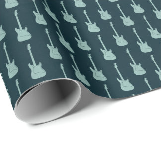 Papel De Regalo Grungy Classic Electric Guitar Polkadot navy mint