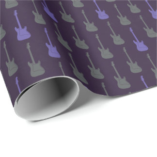 Papel De Regalo Grungy Classic Electric Guitar Polkadot purplegrey