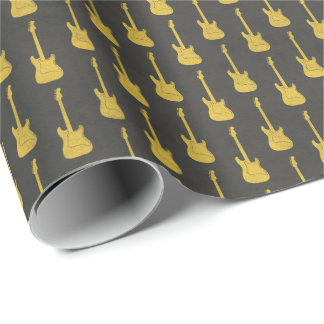 Papel De Regalo Grungy Classic Electric Guitar Polkadot yellow