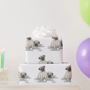 Papel De Regalo Grupo de dibujos animados de pug