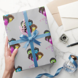 Papel De Regalo Grupo de globos divertidos sobre gris