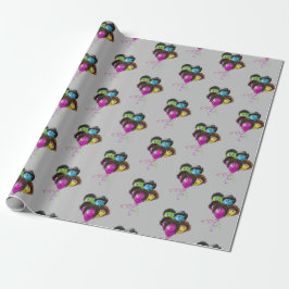 Papel De Regalo Grupo de globos divertidos sobre gris