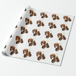 Papel De Regalo Guantes de boxeo de época y casco