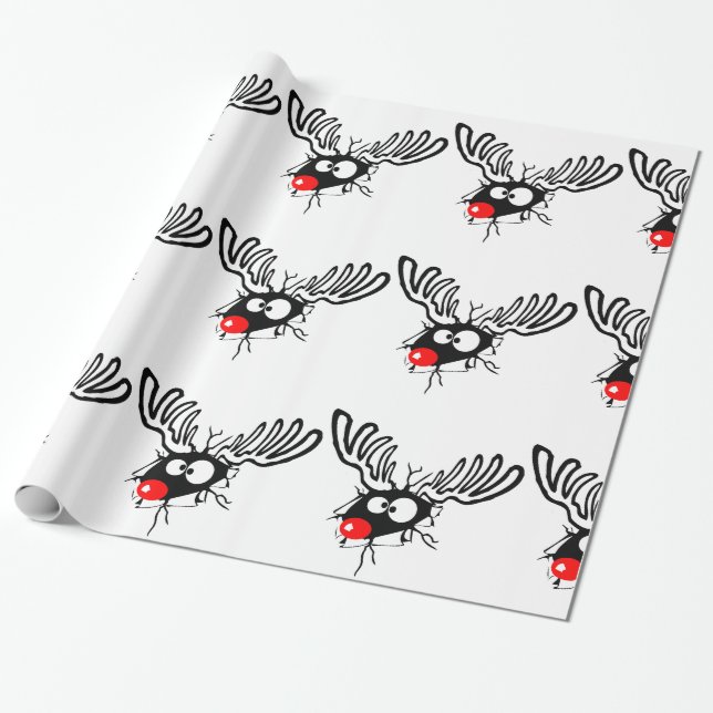 Papel De Regalo Guapo gracioso Rudolph, el personalizado de los Na (Desenrollado)