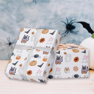 Papel De Regalo Guapo lindo halloween fantasma acuarela estilo bla