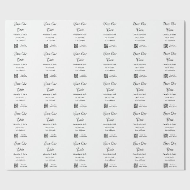 Papel De Regalo Guardar la fecha simple mínimos detalles del códig (Superficie plana)