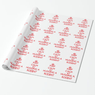 Papel De Regalo Guarde la calma abrazando un roedor