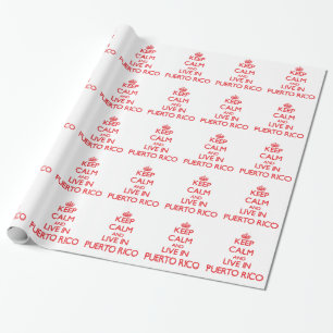 Papel De Regalo Guarde la calma y viva en Puerto Rico